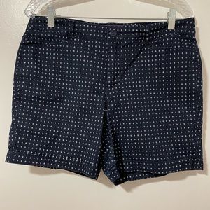 Gloria Vanderbilt Navy Dark Blue Patterned Shorts Sz 10